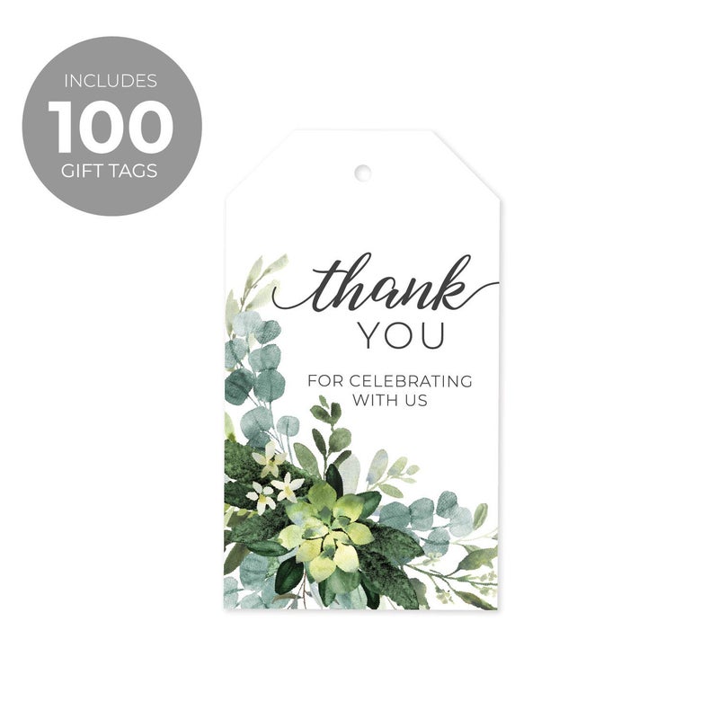 Canopy Street 100 Lush Greenery Favor Thank You Tags/Thank You for Celebrating with us Wedding Favors - Image 2